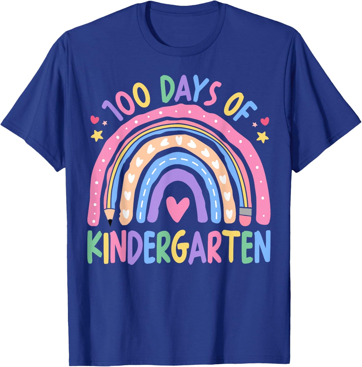 100th Day of Kindergarten Teacher Kids 100 Days Smarter T-Shirt - T-Shirt | Royal