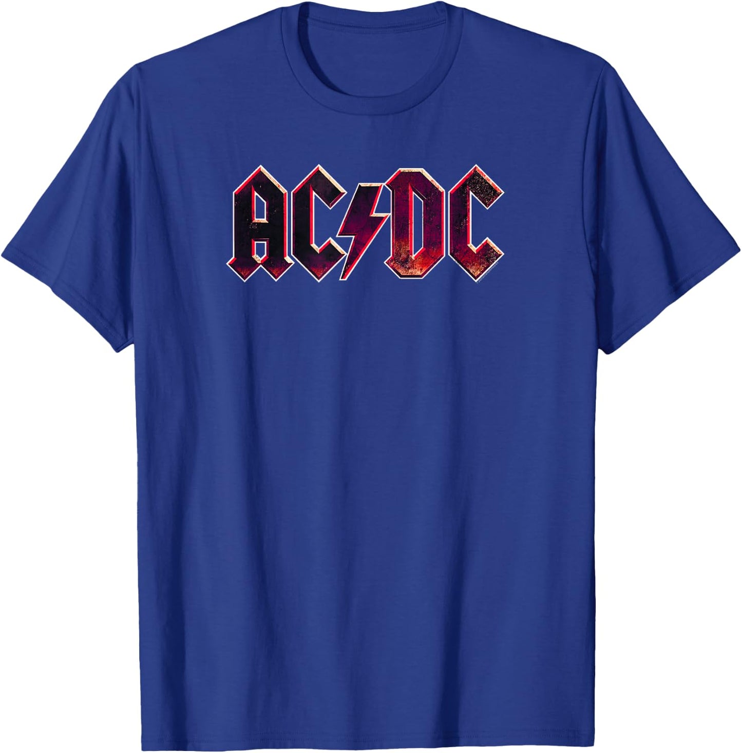 Official AC/DC Raw Distressed Logo Vintage T-Shirt - T-Shirt | Royal