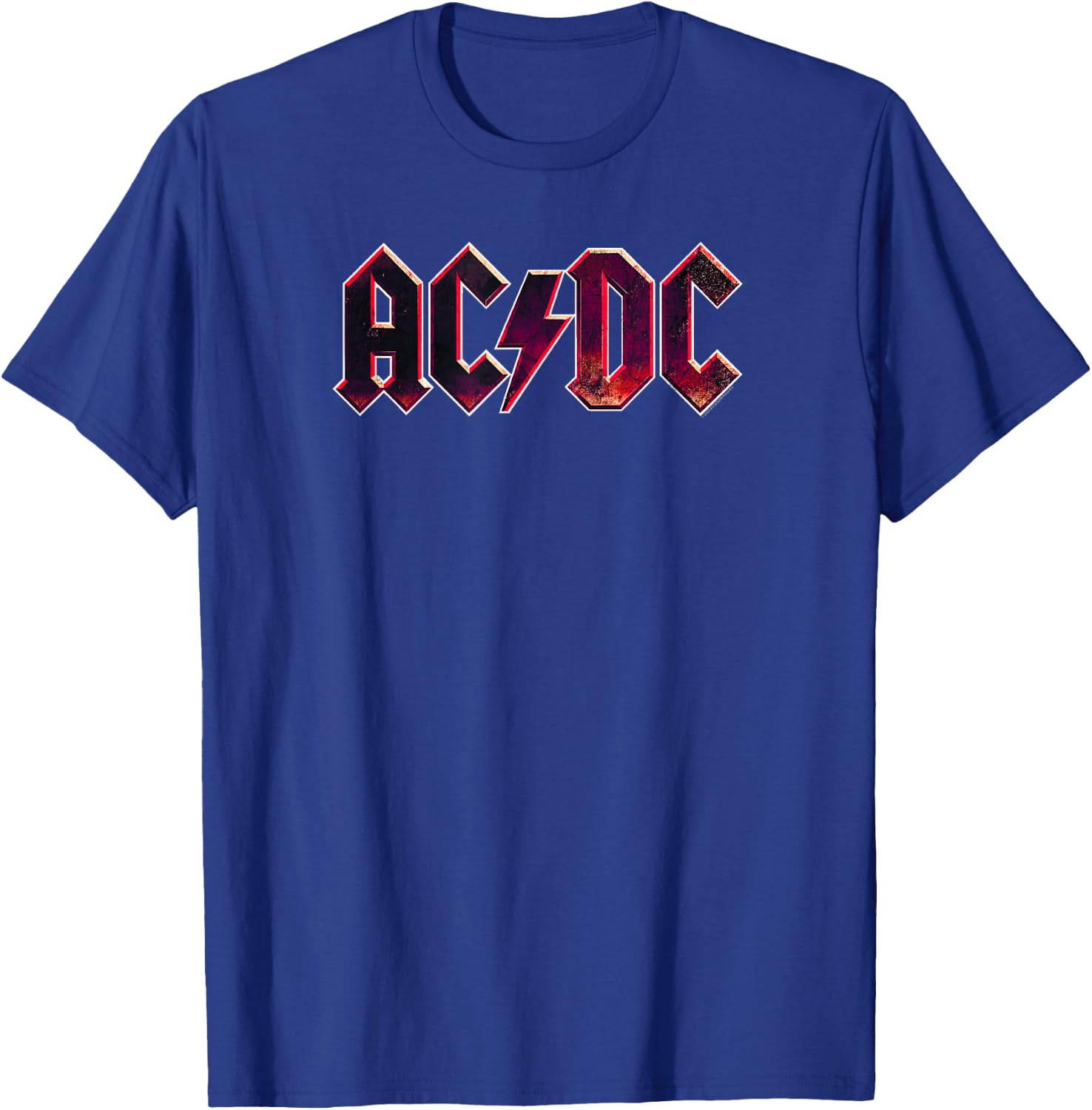Official AC/DC Raw Distressed Logo Vintage T-Shirt - T-Shirt | Royal