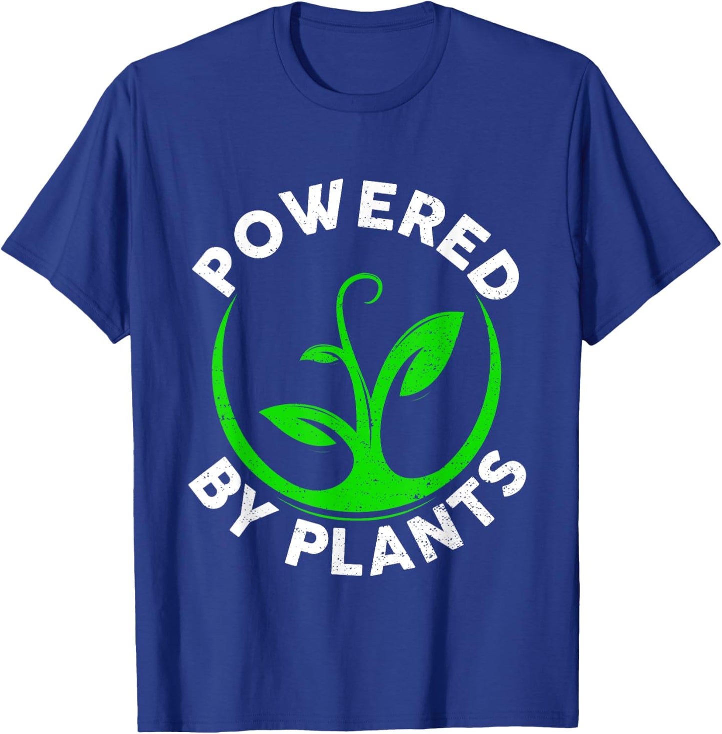 Powered By Cute Plants Funny Retro Workout Vegan Vegetarian T-Shirt - T-Shirt | Royal
