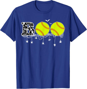 Halloween Softball Lover Boo Baseball Player Women T-Shirt - T-Shirt | Royal