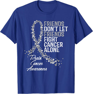 Brain Cancer Awareness Friends Fighter Support T-Shirt - T-Shirt | Royal