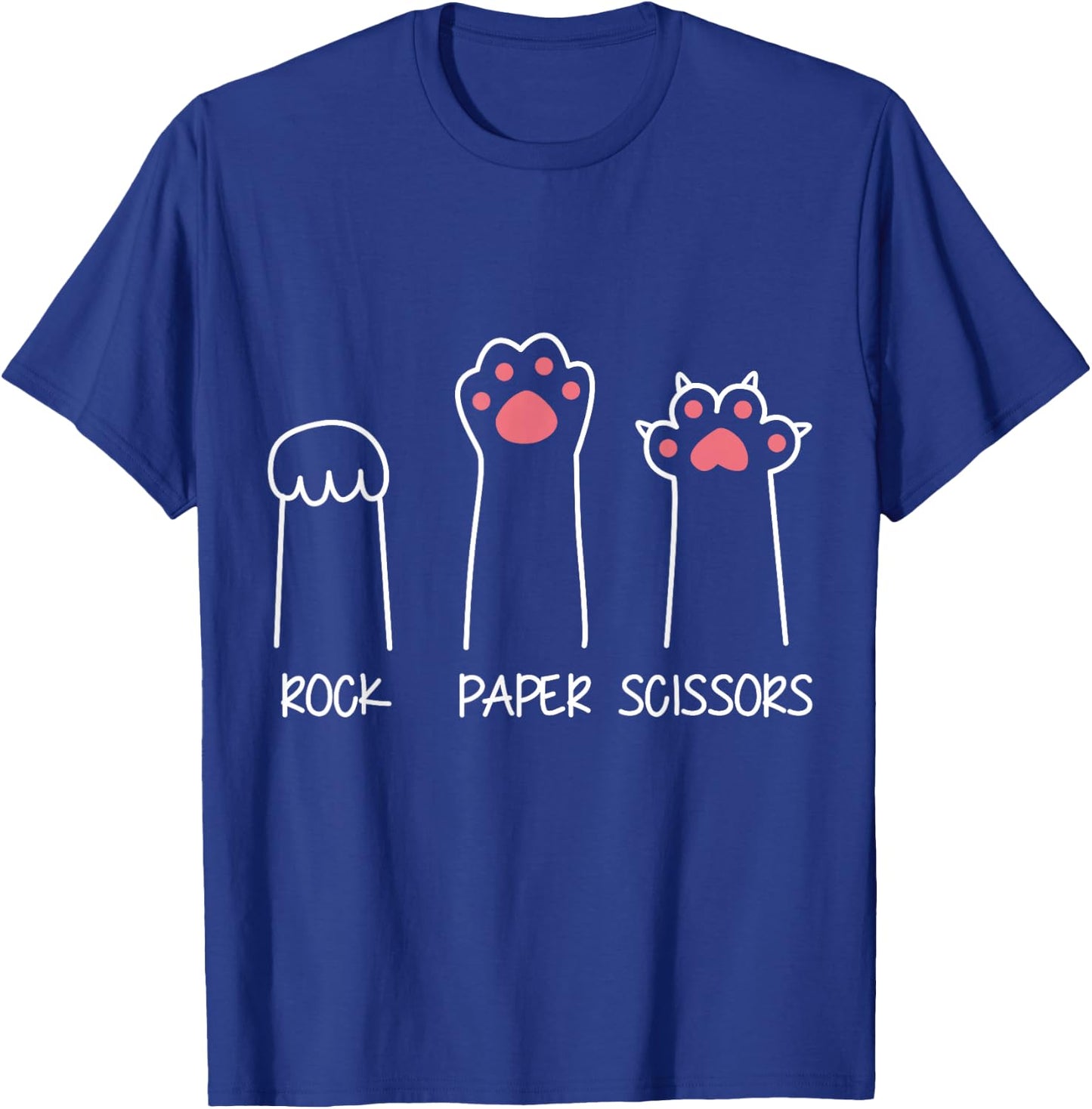 Rock Paper Scissors Hand Game Meme Animal Paw Cat T-Shirt - T-Shirt | Royal