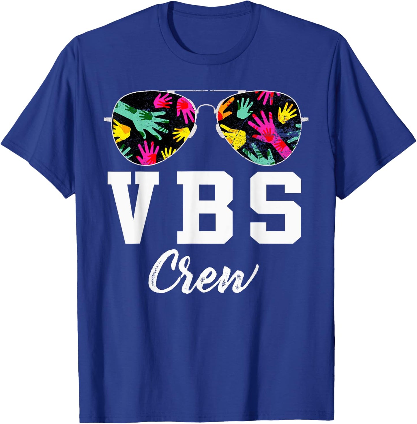 VBS Crew Vacation Bible VBS Teacher Handprints Sunglasses T-Shirt - T-Shirt | Royal