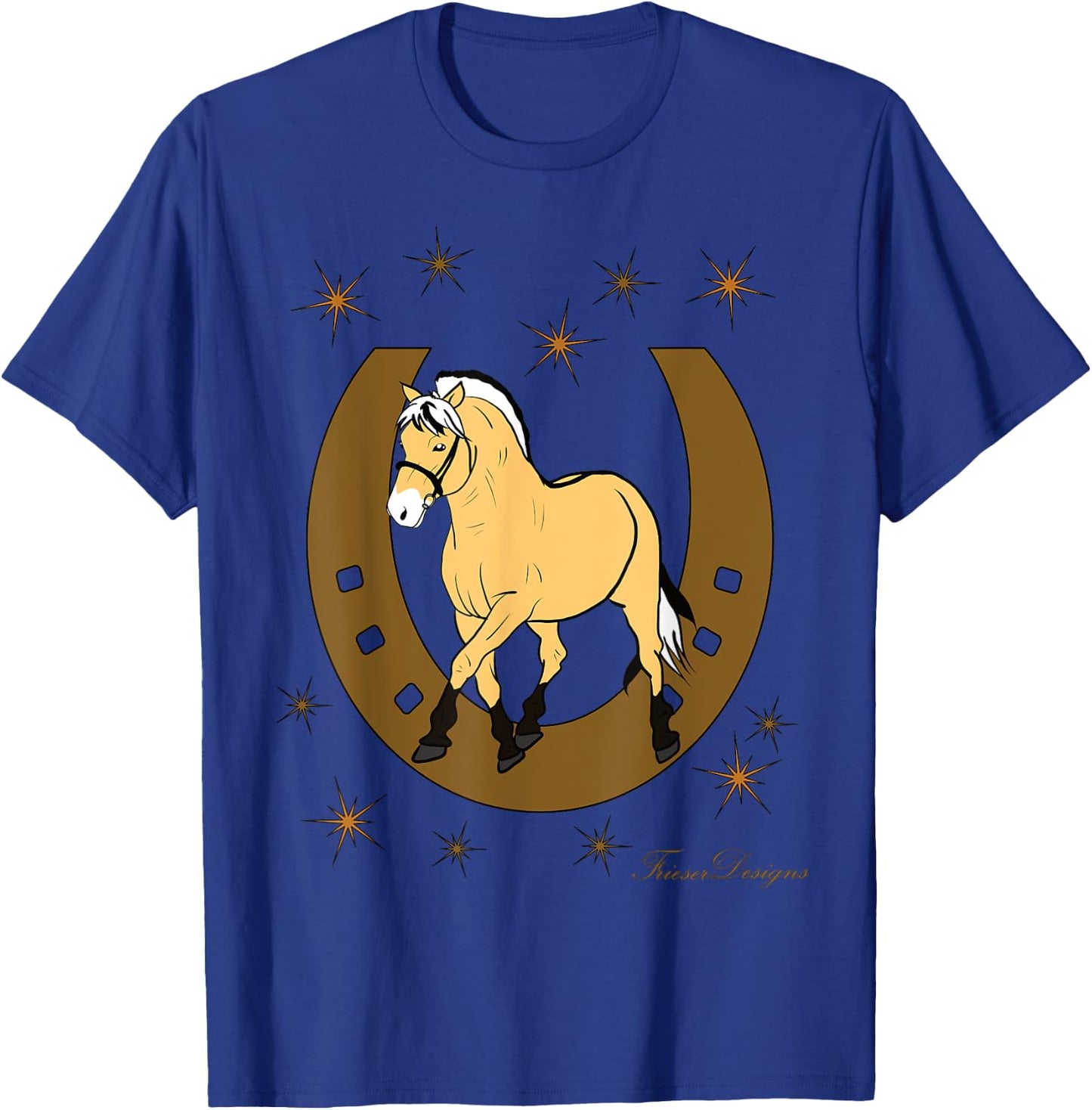 Fjord Horse, Fjord, Fjordi with Horseshoe Pony Fan Cute Horses T-Shirt - T-Shirt | Royal