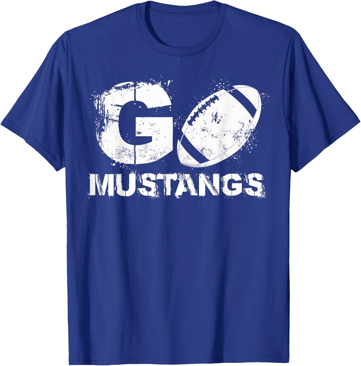 Football Go Mustangs T-Shirt - T-Shirt | Royal