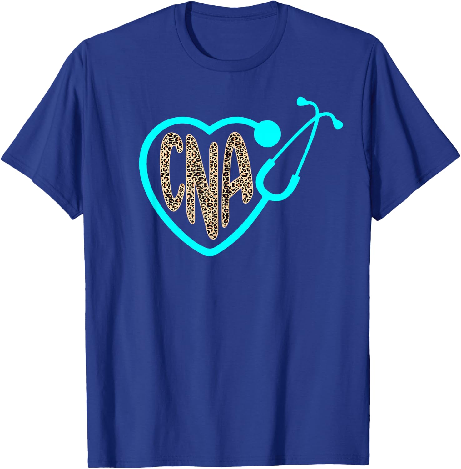 Nurse Life RN LPN CNA Healthcare Worker Leopard Nurse Week T-Shirt - T-Shirt | Royal