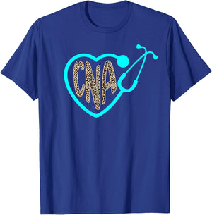 Nurse Life RN LPN CNA Healthcare Worker Leopard Nurse Week T-Shirt - T-Shirt | Royal