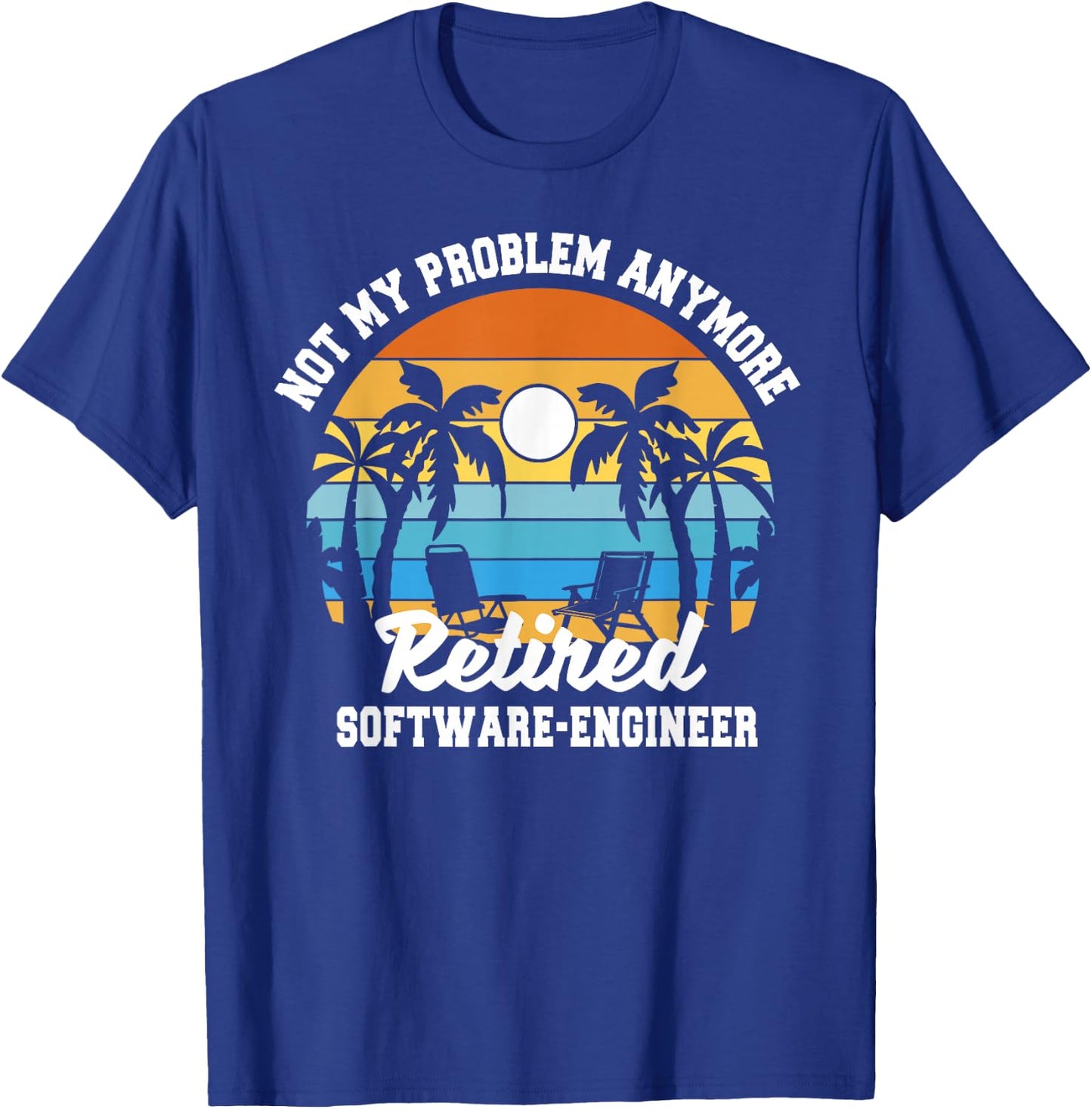 Retirement Gift Retired Software Engineer T-Shirt - T-Shirt | Royal