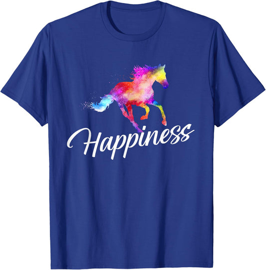 Happiness - Horse Lover Horseback Rider Equestrian Lover T-Shirt - T-Shirt | Royal