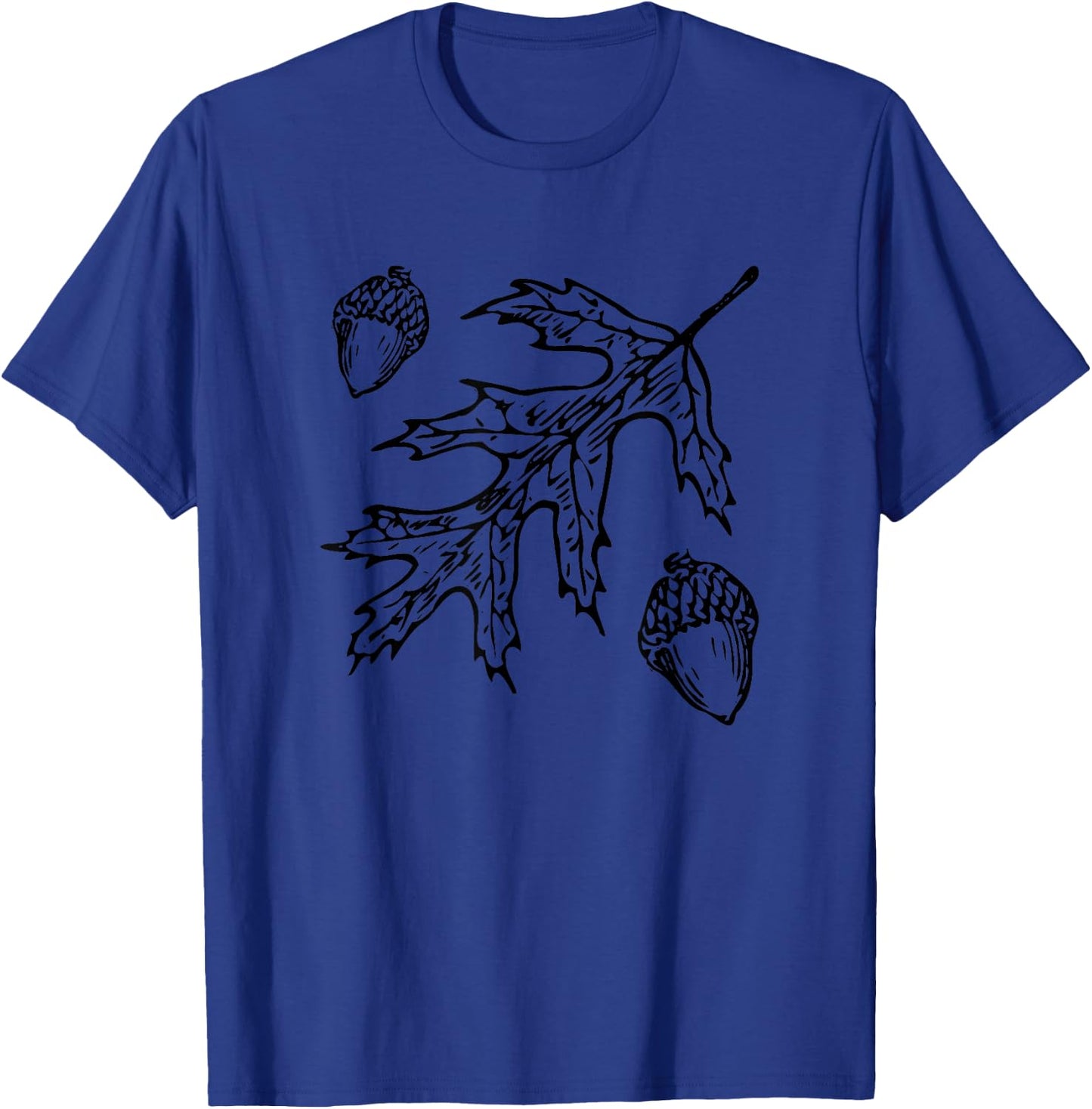 Oak Tree Leaf and Acorns T-Shirt - T-Shirt | Royal