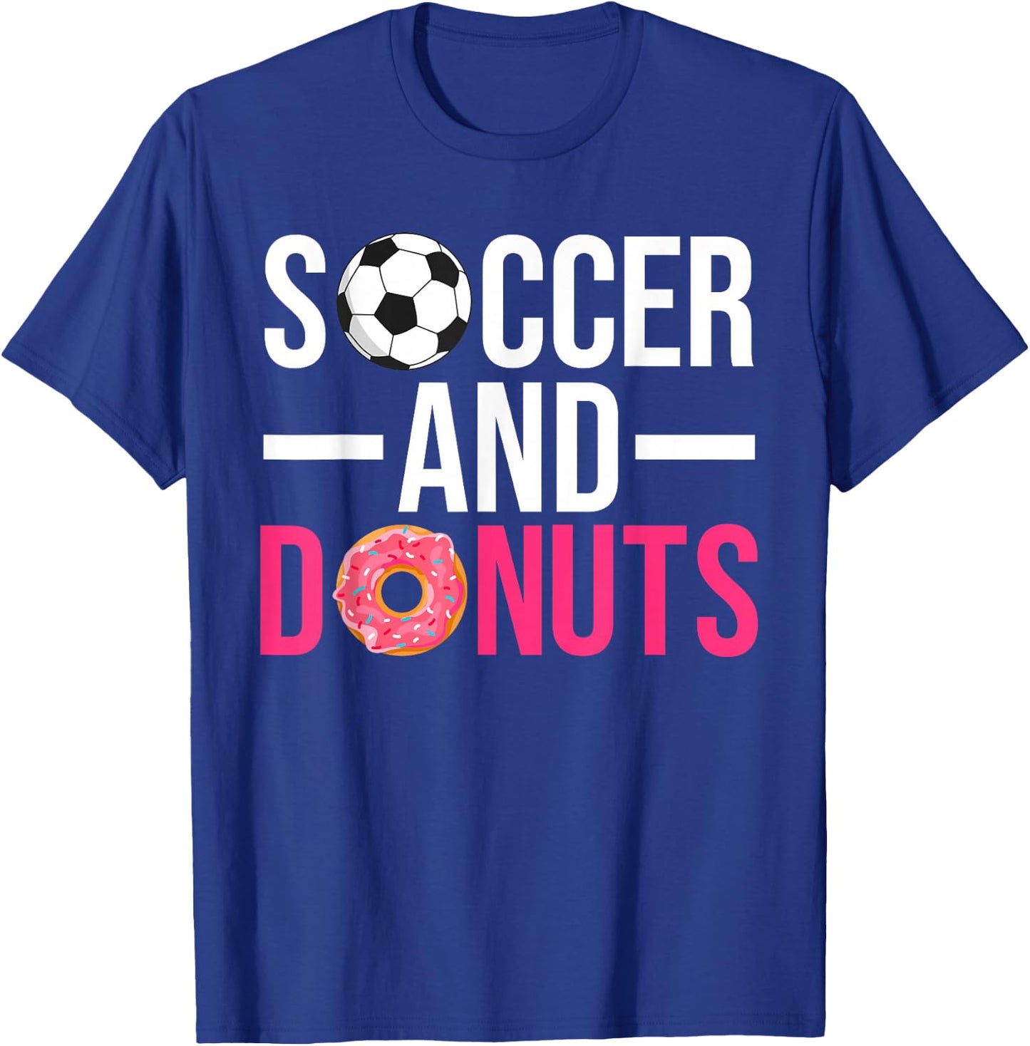 Soccer and Donuts Snack Donut T-Shirt - T-Shirt | Royal