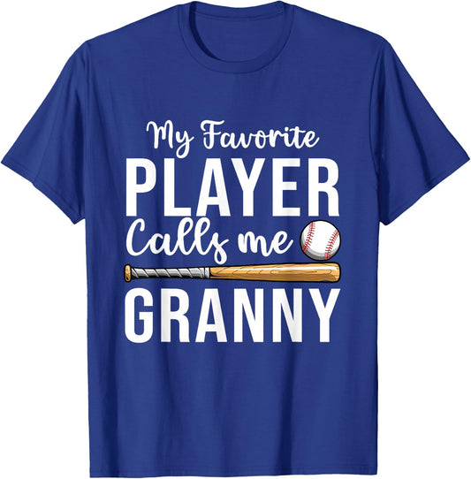 Baseball Granny Shirt, Favorite Baseball Player Grandma T-Shirt - T-Shirt | Royal