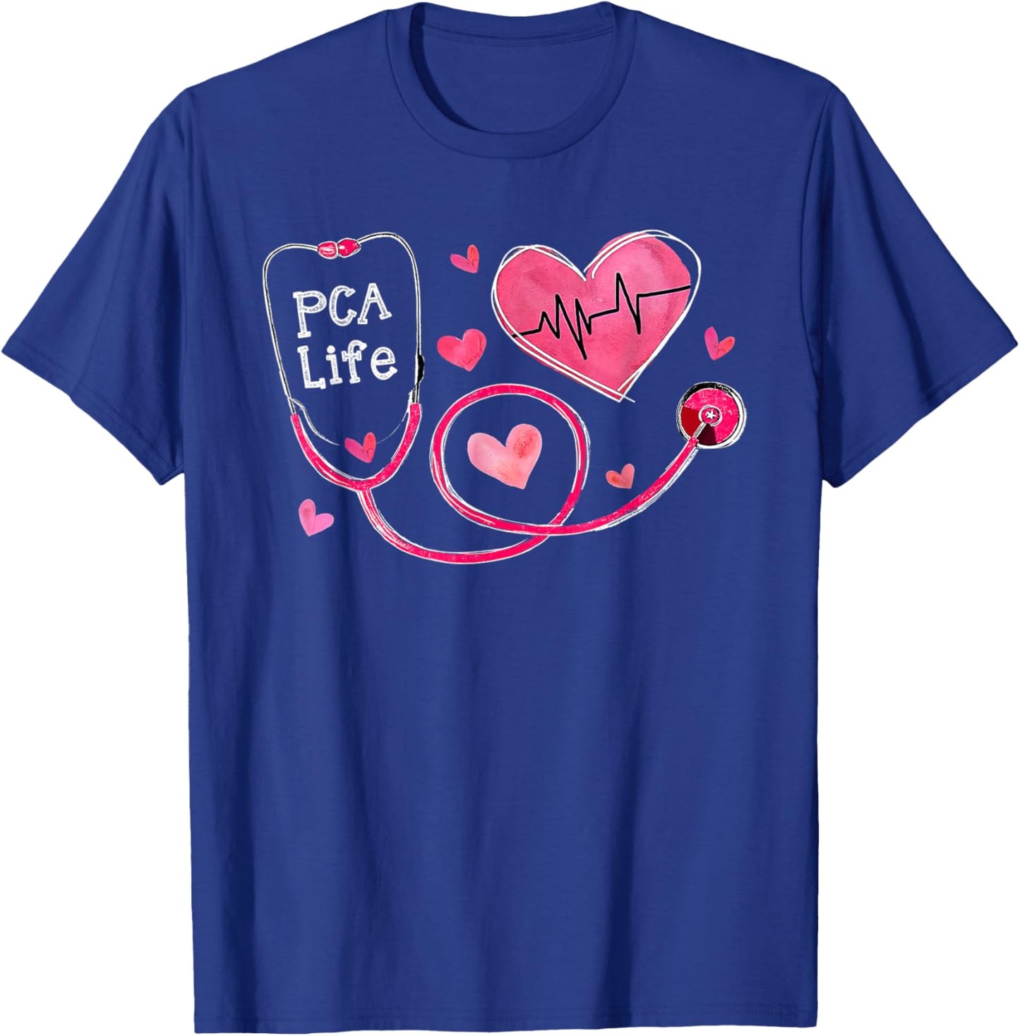 Pca Life Valentine Heart Stethoscope T-Shirt - T-Shirt | Royal