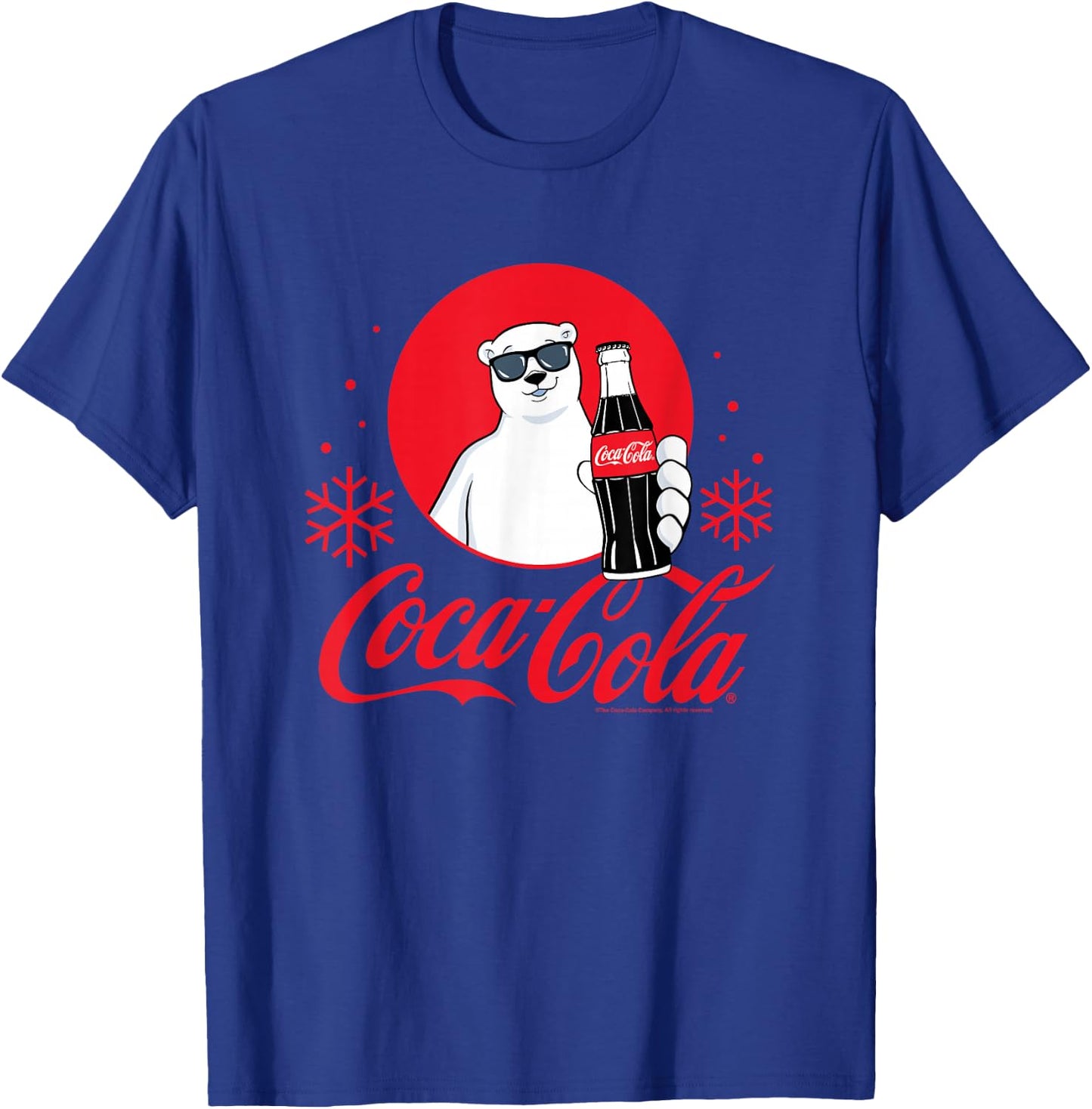 Coca-Cola - Polar Bear Circle with Snowflakes T-Shirt - T-Shirt | Royal