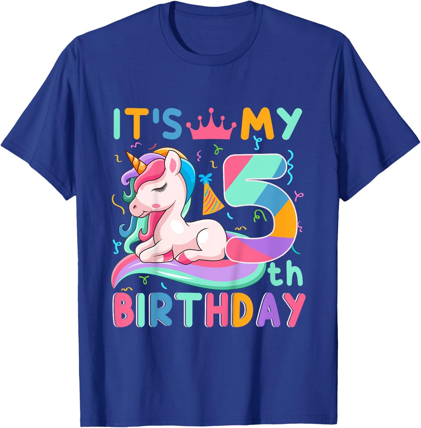 Kids It's My 5th Birthday Unicorn Lover Kid 5 Years Old Birthday T-Shirt - T-Shirt | Royal