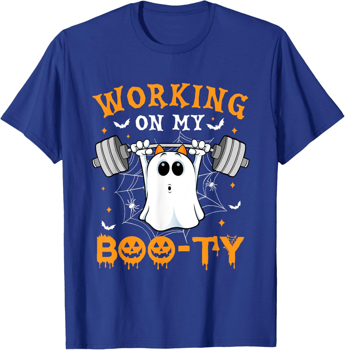 Funny Halloween Working On My Booty Workout Gym T-Shirt - T-Shirt | Royal