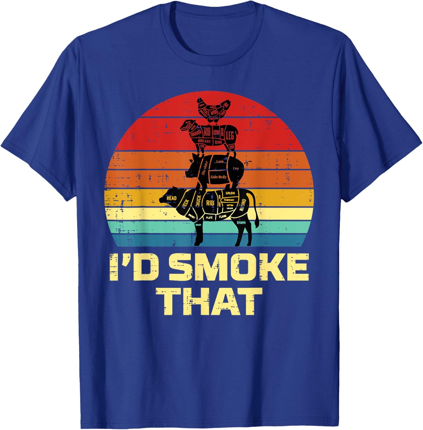 Id Grill That Retro Bbq Barbecue Grill Meat Lover Men Women T-Shirt - T-Shirt | Royal