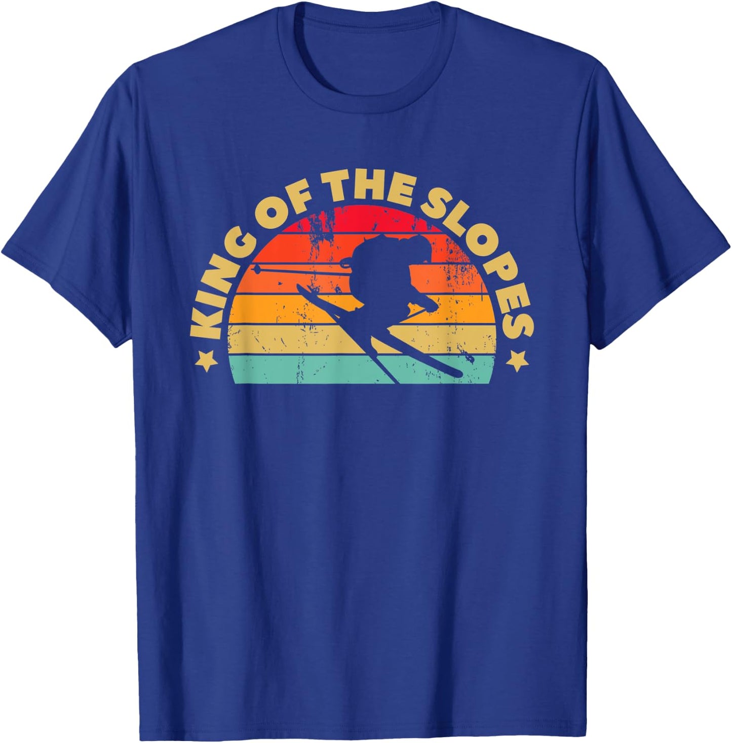 Skiing Funny Skier King Of The Slopes Ski T-Shirt - T-Shirt | Royal