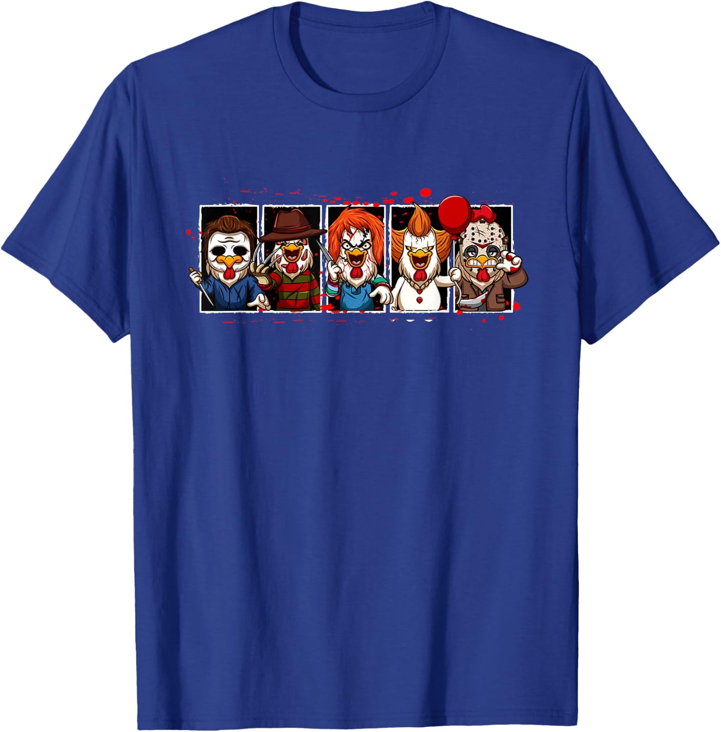 My Little Horror Crew - Halloween Horror Movies Chicken T-Shirt - T-Shirt | Royal