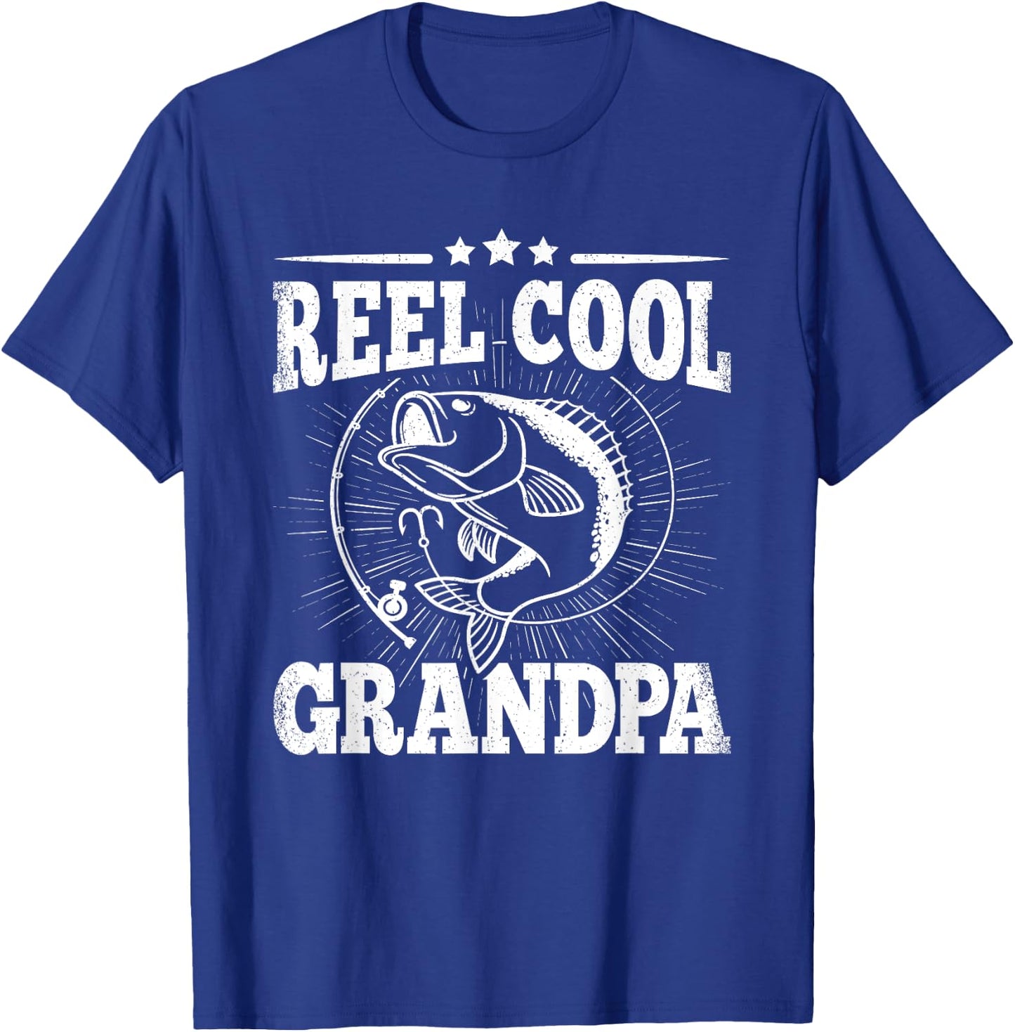 Funny Fishing Vintage Reel Cool Grandpa Grandfather Men T-Shirt - T-Shirt | Royal
