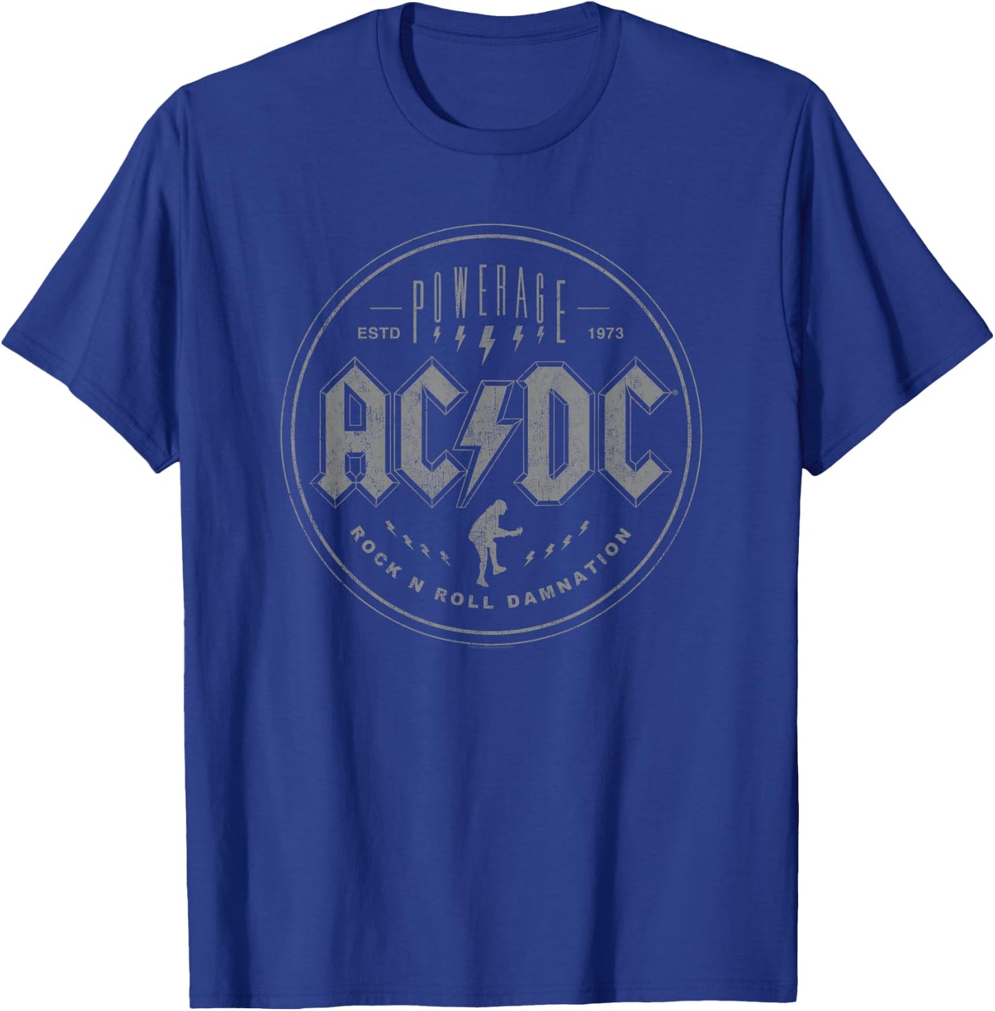 Official AC/DC Rock N Roll Damnation Band Music Vintage Logo T-Shirt - T-Shirt | Royal