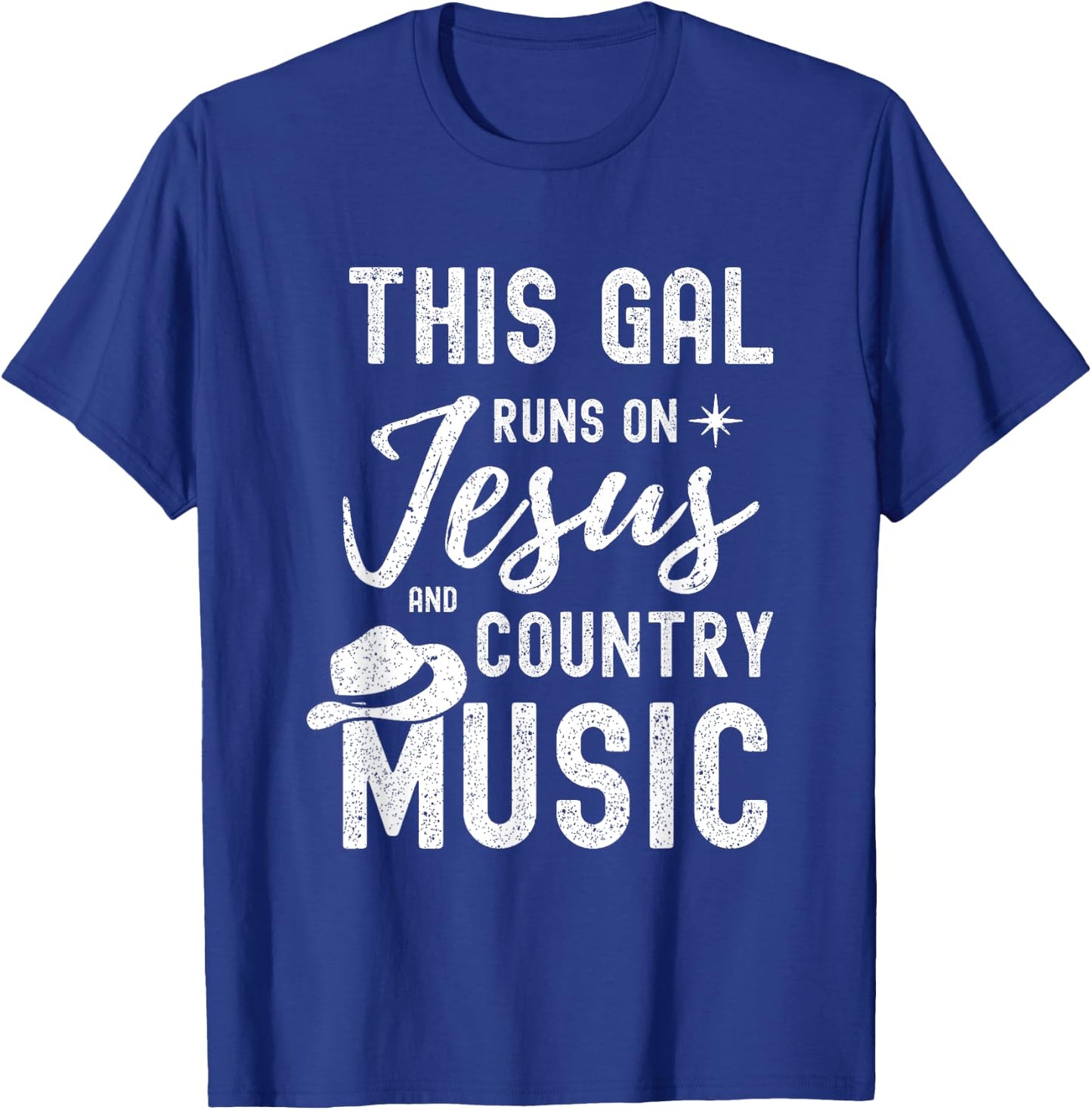 This Gal Runs On Jesus And Country Music Lover Western Women T-Shirt - T-Shirt | Royal