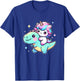 Adorable Kawaii Unicorn Rides Dinosaur T-Shirt - T-Shirt | Royal
