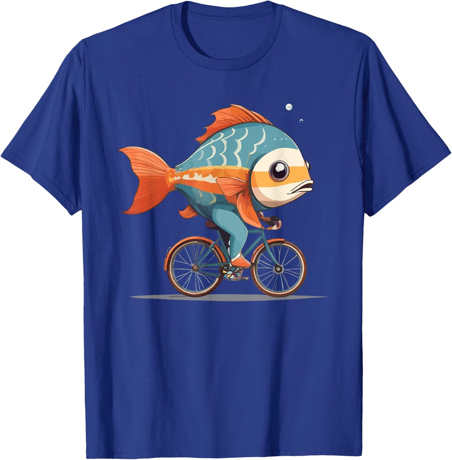 Cute Fish riding a bike, Fish and Bike T-Shirt - T-Shirt | Royal