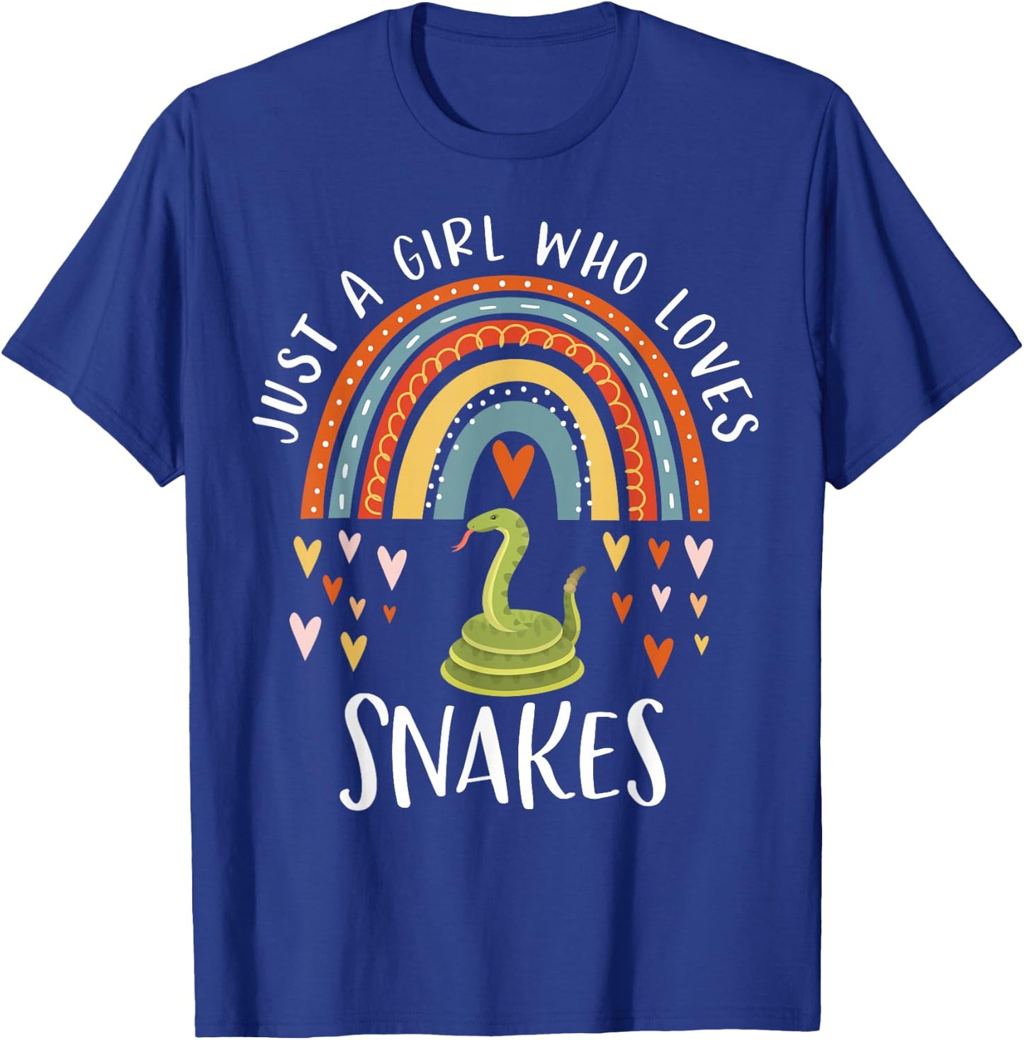 Just A Girl Who Loves Snakes Rainbow Gifts for Snake Lover T-Shirt - T-Shirt | Royal