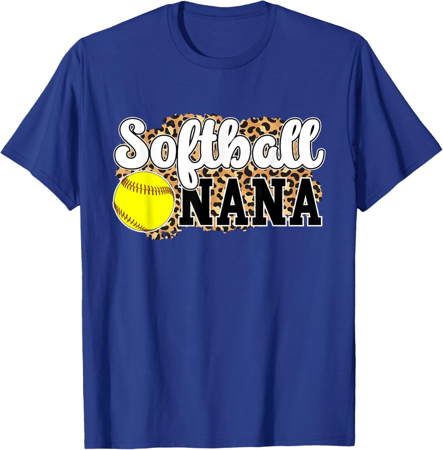 Softball Nana Leopard Nana Of A Softball Player T-Shirt - T-Shirt | Royal
