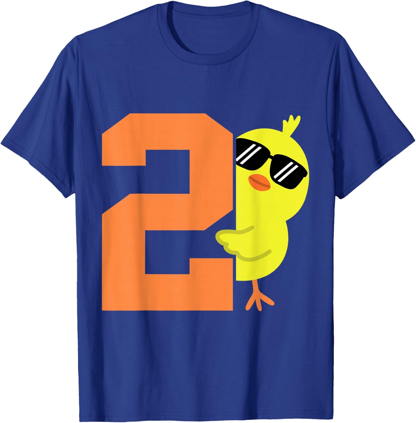Toddler 2nd Birthday Chicken Themed 2 Year Old Boy Kid Chick T-Shirt - T-Shirt | Royal