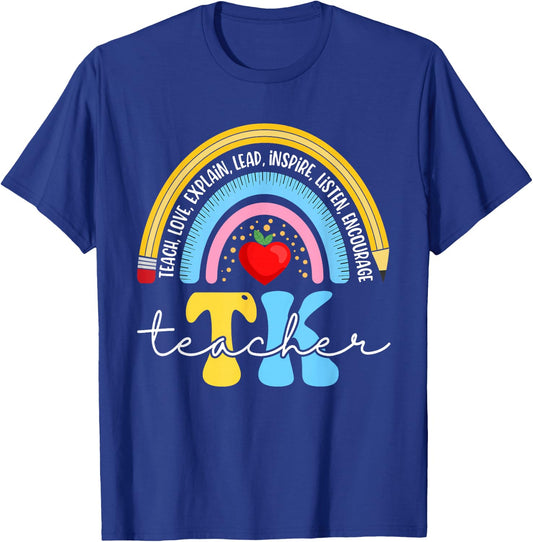 Tk Teacher Retro Back To School Transitional Kindergarten Men Women T-Shirt - T-Shirt | Royal