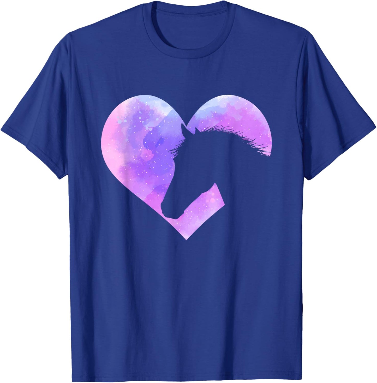 Horse Head Heart Shaped Design - Horseman Horseback Rider T-Shirt - T-Shirt | Royal