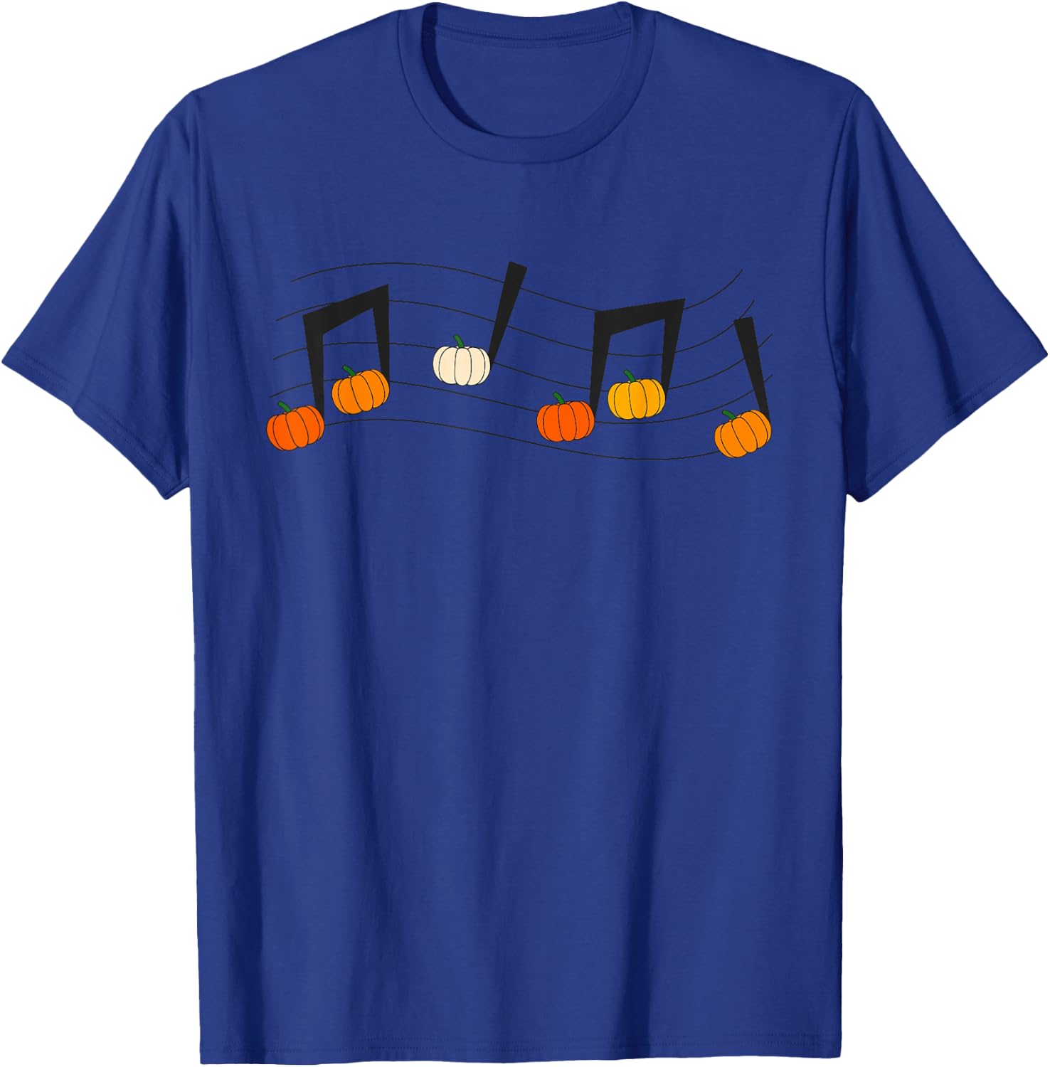Music Note Pumpkin Fall Music Teacher Halloween Costume T-Shirt - T-Shirt | Royal