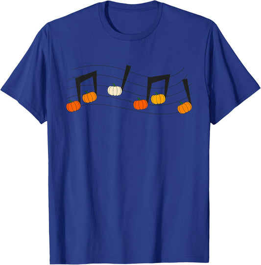 Music Note Pumpkin Fall Music Teacher Halloween Costume T-Shirt - T-Shirt | Royal