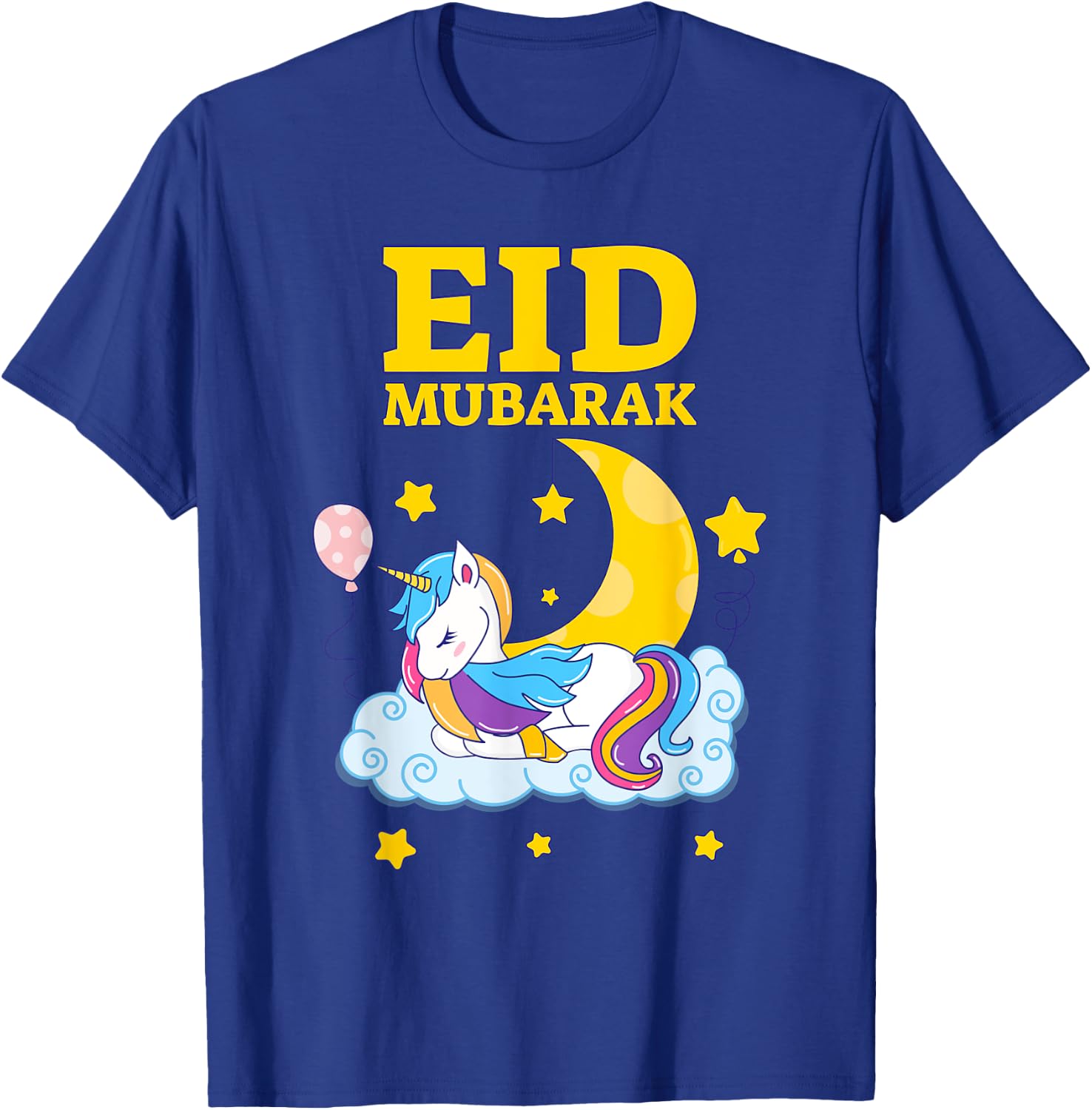 Eid Mubarak Present for kids Mom Girls Eid Mubarak Unicorn T-Shirt - T-Shirt | Royal