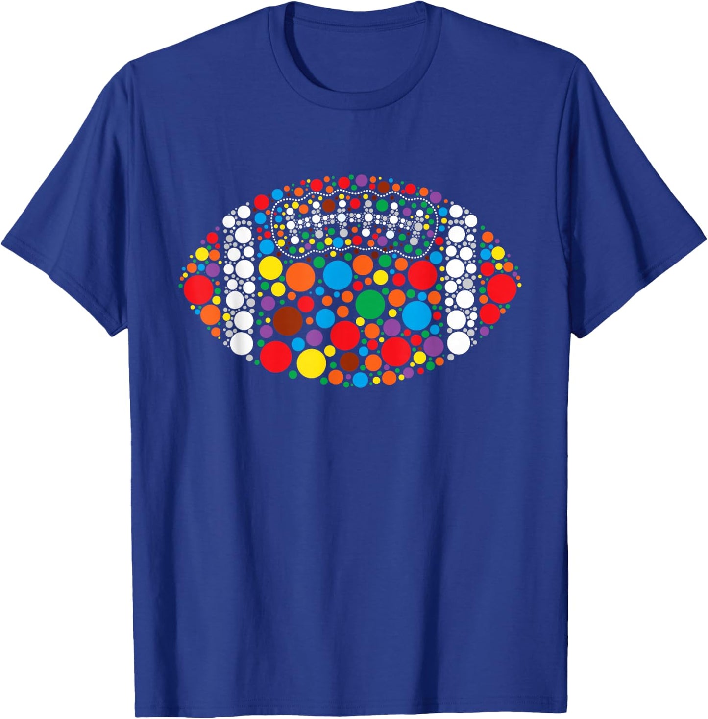Colorful Polka Dot Football for Dots Day cool sports art T-Shirt - T-Shirt | Royal