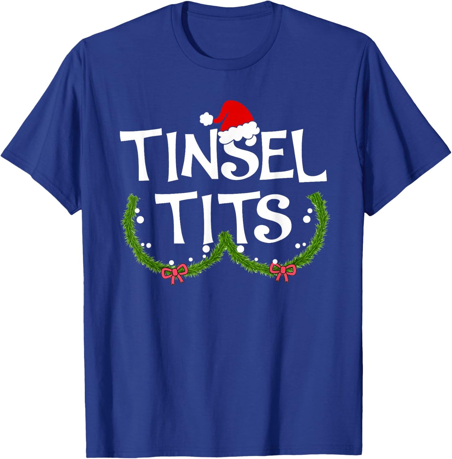 Funny Tinsel Tits Matching Jingle Balls Christmas Couples T-Shirt - T-Shirt | Royal