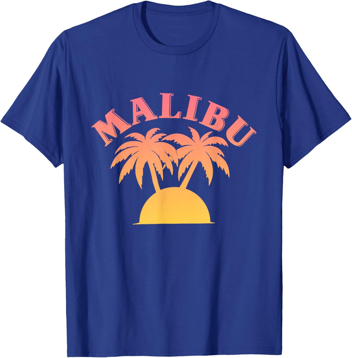 Malibu Sunset - California - Aesthetic Design - Classic T-Shirt - T-Shirt | Royal