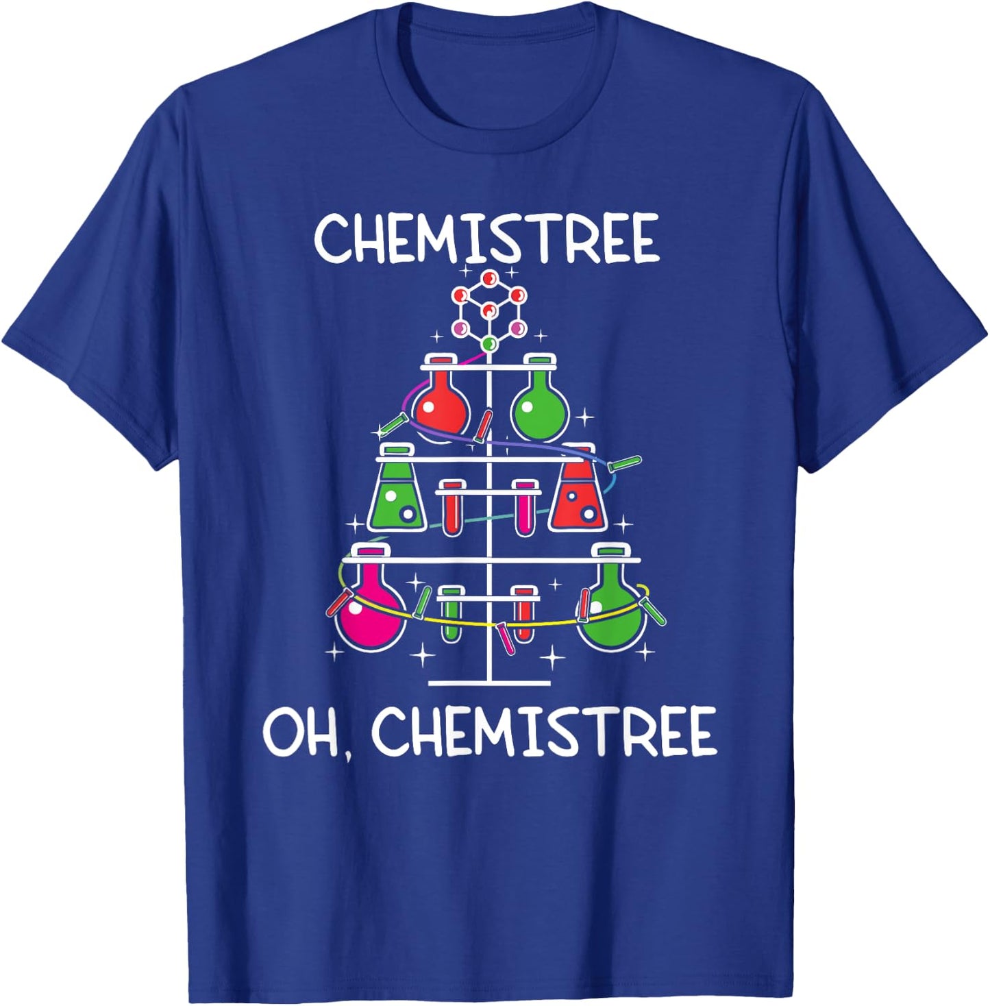 Chemistree Ugly Christmas Tree Sweater Chemistry Science Pun T-Shirt - T-Shirt | Royal
