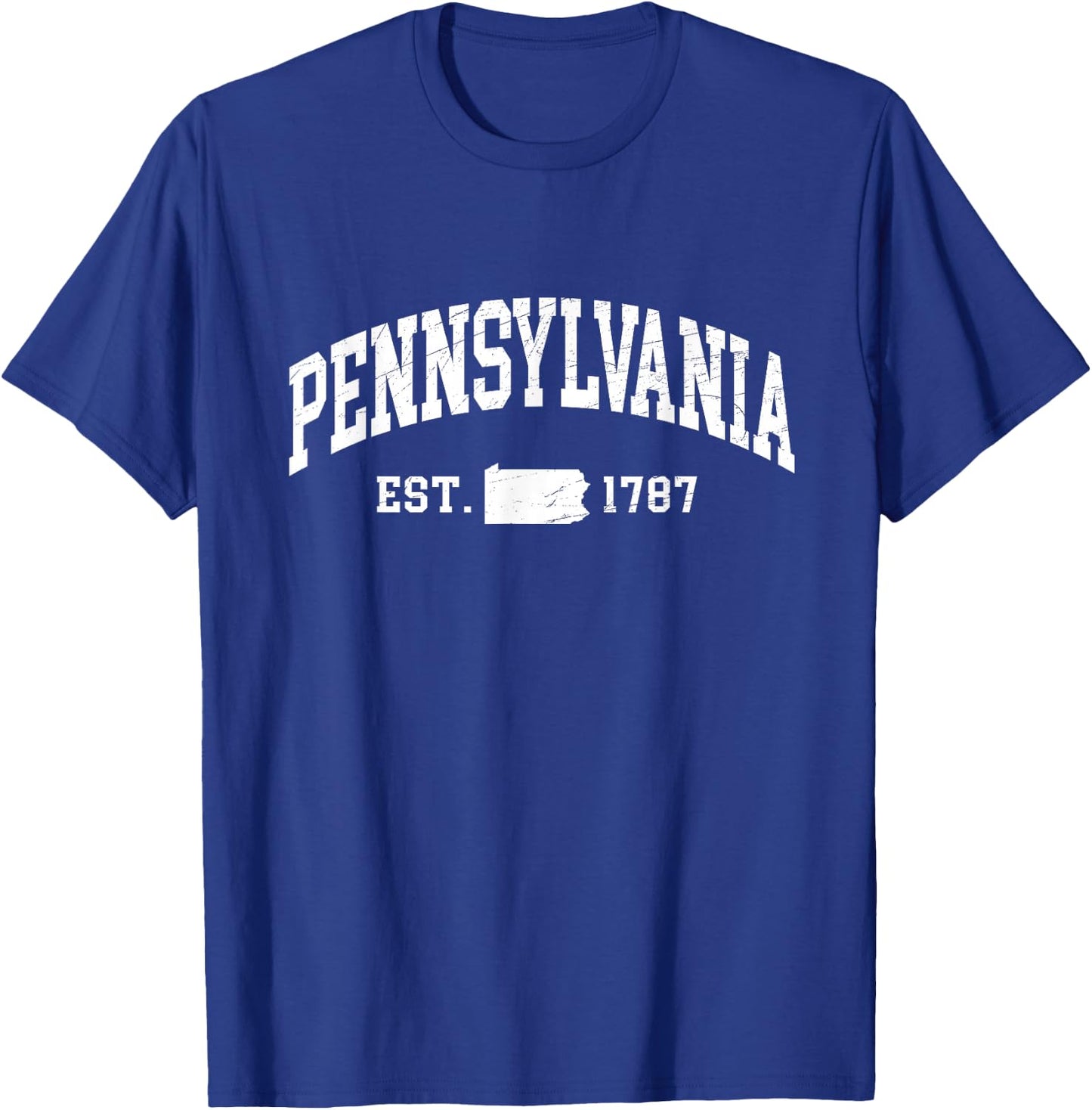 Pennsylvania Est. 1787 - Distressed/Worn Design - Classic T-Shirt - T-Shirt | Royal