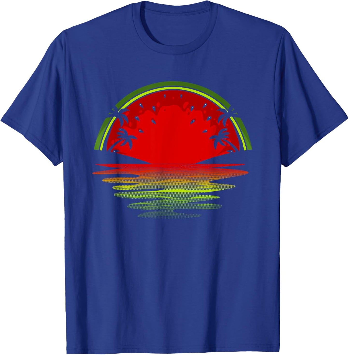 Cool Watermelon Women Tropical Sunset Fruit Summer T-Shirt - T-Shirt | Royal
