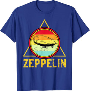 Vintage Retro Zeppelin - 70s 80s Dirigible Airship Blimp T-Shirt - T-Shirt | Royal