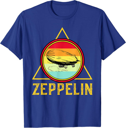 Vintage Retro Zeppelin - 70s 80s Dirigible Airship Blimp T-Shirt - T-Shirt | Royal
