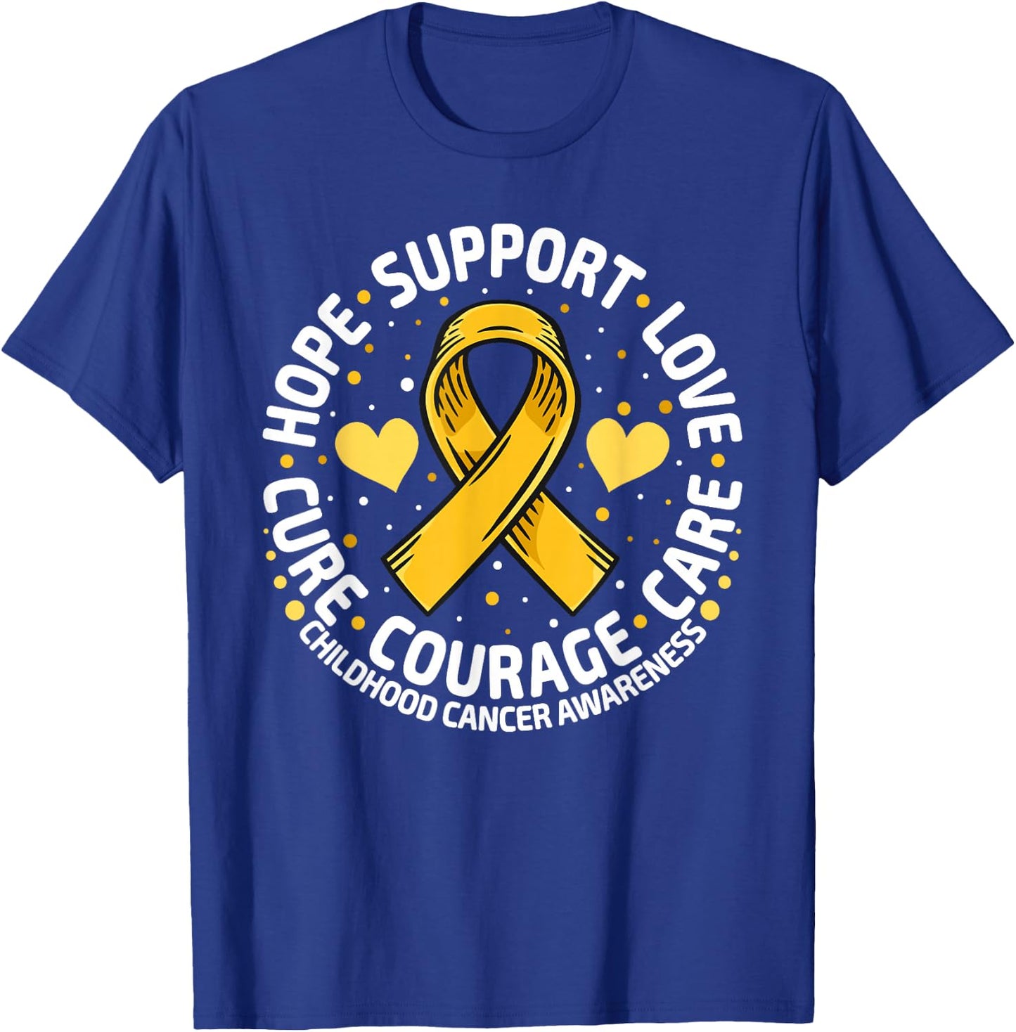 Childhood Cancer Support Family Childhood Cancer Awareness T-Shirt - T-Shirt | Royal