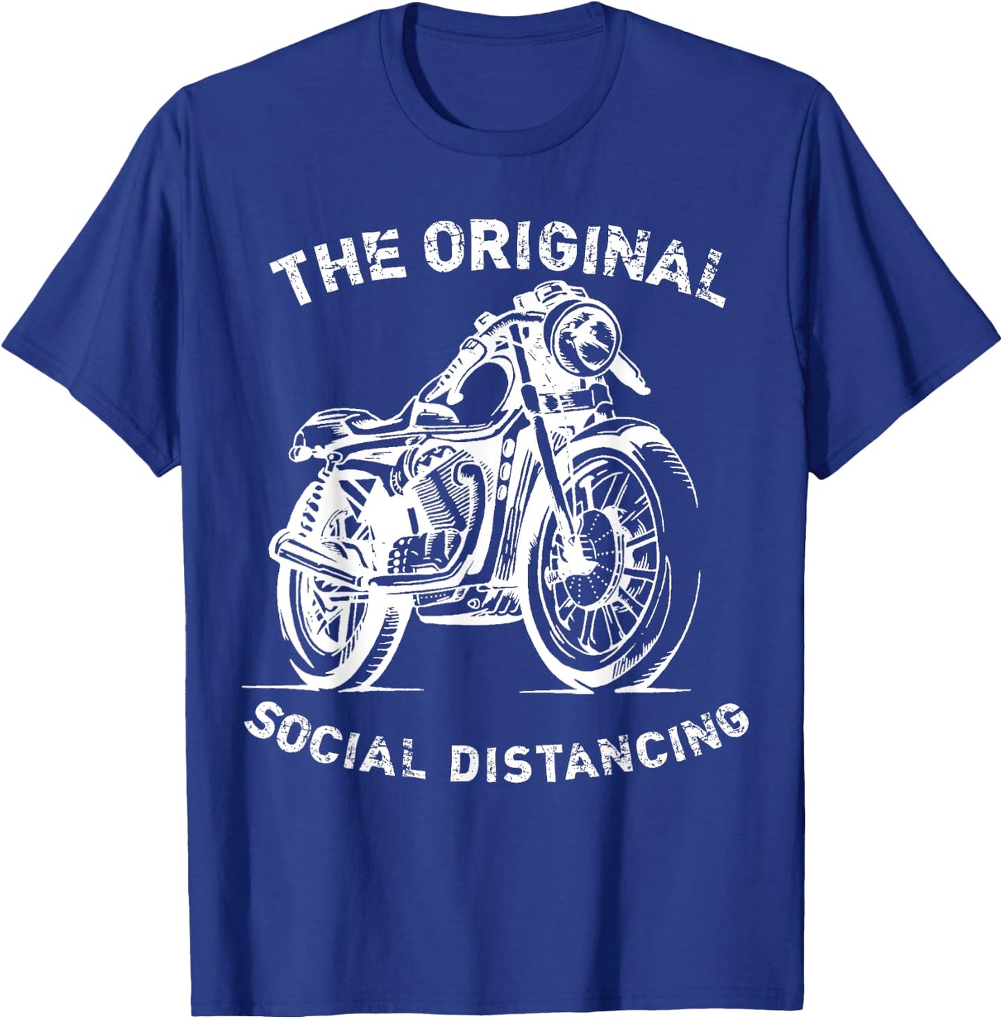 Funny Motorcycle Original Social Distancing T-Shirt - T-Shirt | Royal