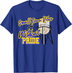 Small Town Vibes and Wildcat Pride School Spirit Blue Yellow Women Kids T-Shirt - T-Shirt | Royal