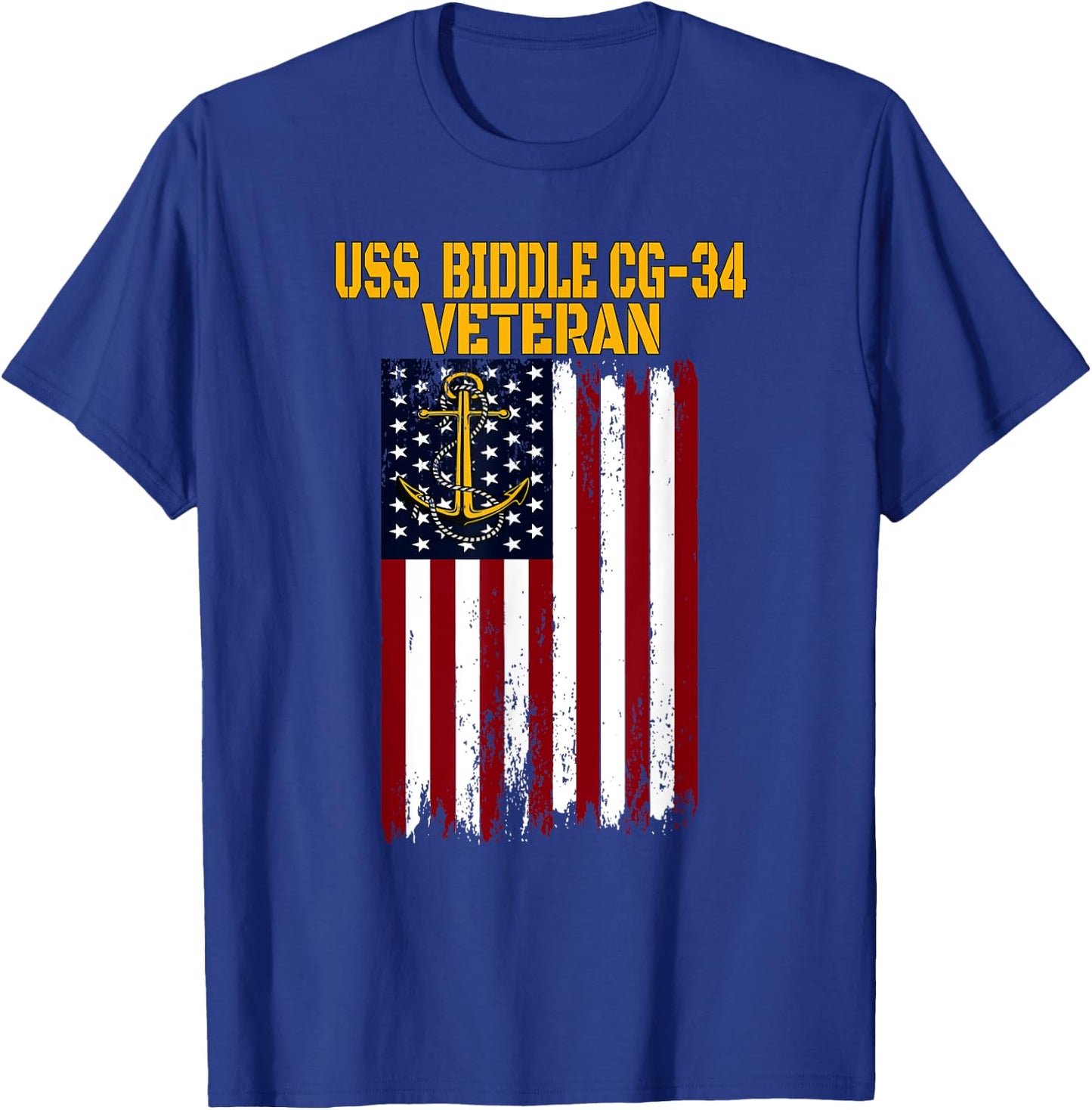 USS Biddle CG-34 Cruiser Veterans Day Father's Day T-Shirt - T-Shirt | Royal