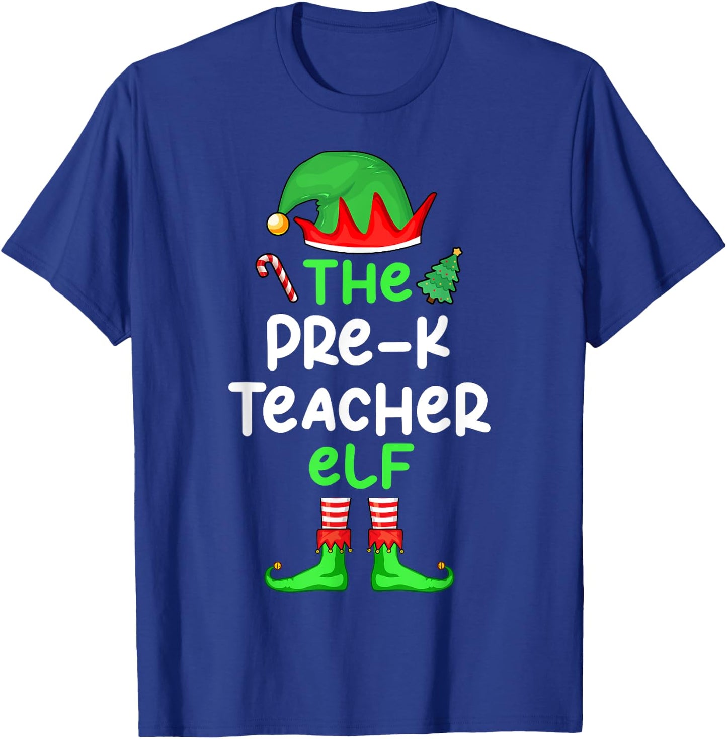 I'm The Pre-K Teacher Elf Christmas Matching Pajama T-Shirt - T-Shirt | Royal
